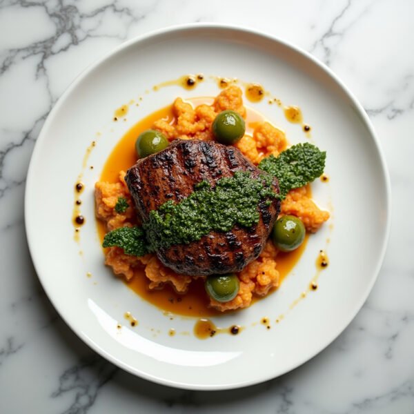 Grilled Ribeye with Chimichurri Sauce