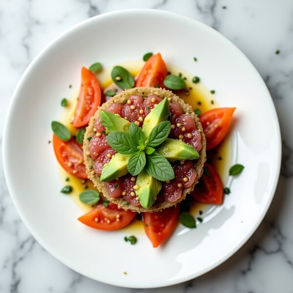 Tuna Tartare with Avocado and Soy Dressing